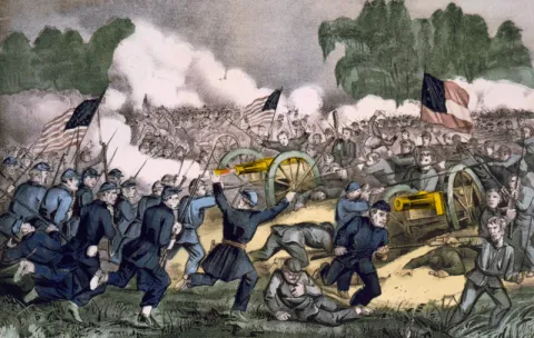 From: https://commons.wikimedia.org/wiki/File:Battle_of_Gettysburg,_by_Currier_and_Ives.png